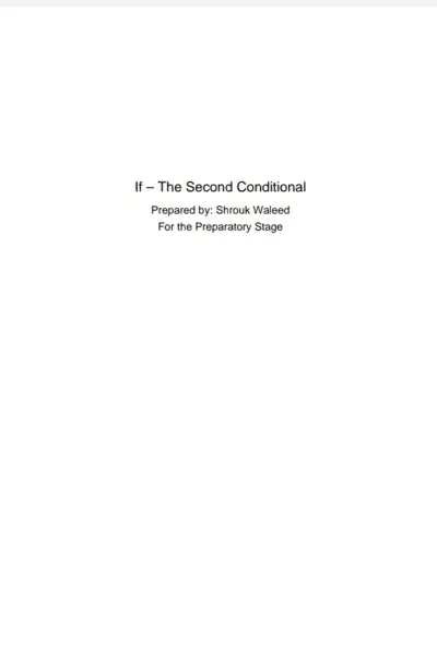 The second conditional
