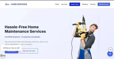 مشروع موقع خدمات منزلية ذكي — واجهة تفاعلية وشات بوت متكامل