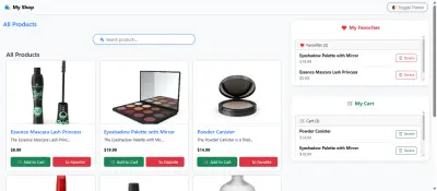 فرونت اند ويب لبرنامج متسوق