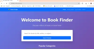 فرونت اند ويب لبرنامج Book finder
