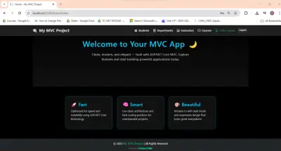 مشروع لتسجيل الطلاب والاقسام والاساتذة والمواد للطلاب باستخدام MVC