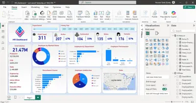 تحليل بيانات الموظفين وتصميم لوحة معلومات تفاعلية باستخدام Power BI