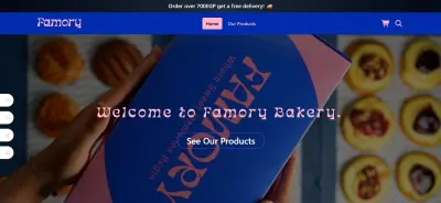 صورة العمل موقع تجاري لبراند مخبوزات وحلويات Famory bakery