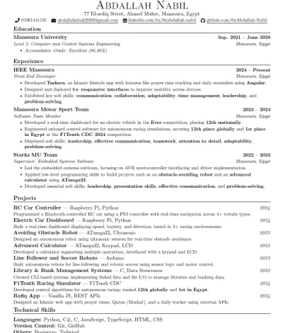 صورة العمل عمل CV قوي بنظام ال ATS و بنسبة جودة تصل ل100%