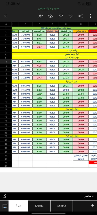 متابعة حضور وانصراف الموظفين