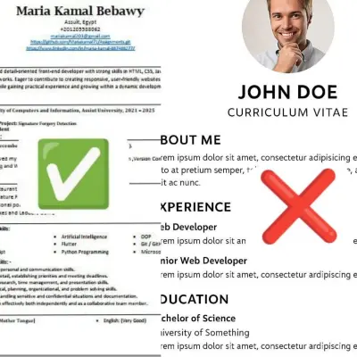 تصميم سيره ذاتيه (cv) باحترافيه متوافق مع ATS