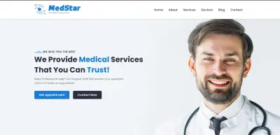 landing page صفحه هبوط للتعريف بالمستشفي
