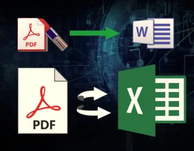 تحويل ملفات pdf عربي او English إلى Excel