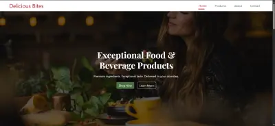 (Delicious Bites)موقع ديناميكي متكامل باستخدام  Next.js وCSS وBootstrap