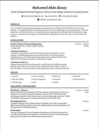 تصميم cv بنظام ال Ats