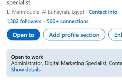 موجود حساب لينكد ان اكترمن 1300 connections