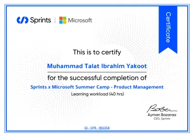 Sprints x Microsoft Summer Camp – Product Management