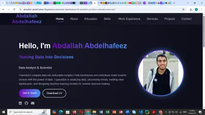 تصميم موقع بروفايل احترافي لمحلل بيانات