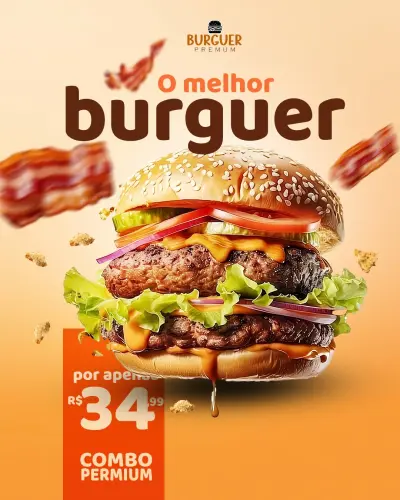 تصميم إعلان سوشيال ميديا لبراند برجر