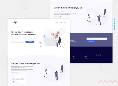 موقع فلايو لرفع وحفظ الملفات في مكان آمن - صفحة هبوط متجاوبة