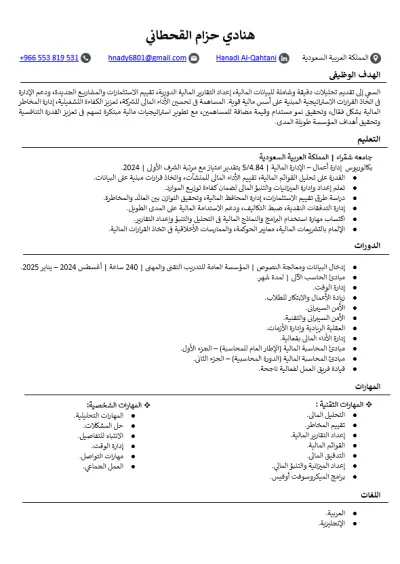 سيرة ذاتية احترافية
