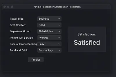 Airline Passenger Satisfaction Prediction (Tkinter GUI + ML)