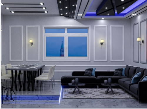 تصميم داخلي لصالة معيشة