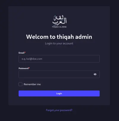 admin page