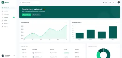 تصميم وتطوير لوحة تحكم (Dashboard) احترافية، تفاعلية، ومتعددة اللغات