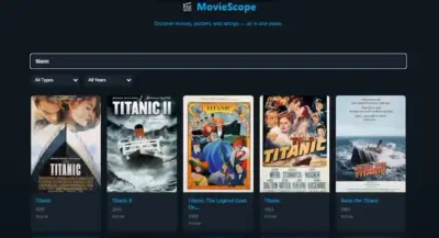 موقع ويب لعرض تقييمات الأفلام والمسلسلات