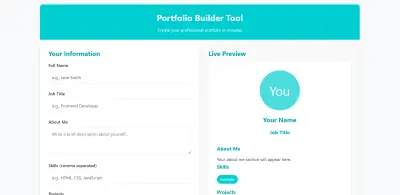 Portfolio Tool with Live Preview