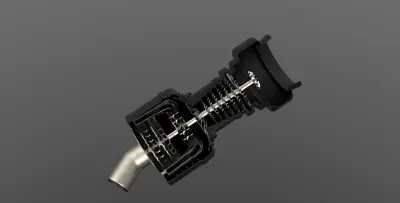 نموذج ثلاثي الأبعاد عالي الدقة لتوربين غازي باستخدام SolidWorks