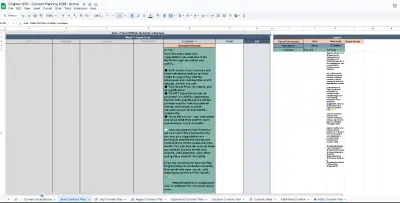 Content calendar