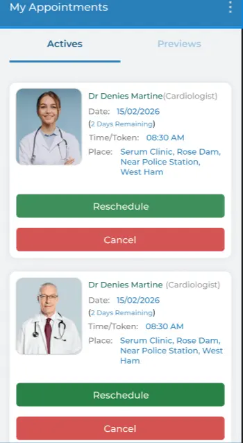 تطبيق عيادة الكترونية لحجز المواعيد