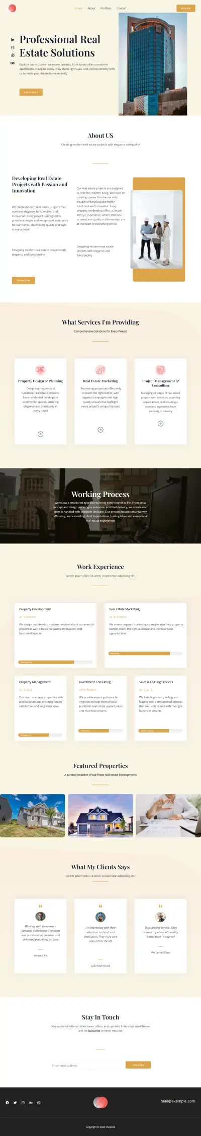 تصميم وتطوير موقع بورتفوليو احترافي باستخدام WordPress