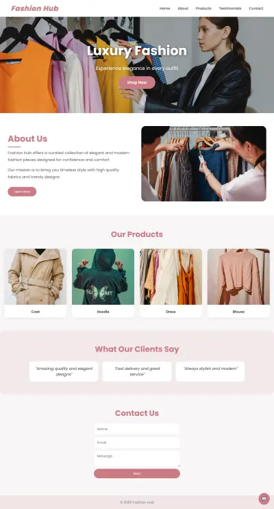 صفحة هبوط باستخدام HTML و CSS