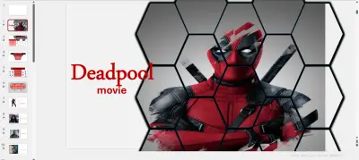 تصميم powerpoint فيلم Deadpool (تحليل مراحل الإنتاج والمؤثرات البصرية)