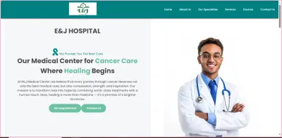 تصميم صفحة هبوط (Landing Page) احترافية لمركز علاج السرطان..باستخدام HTML, CSS, Java Script