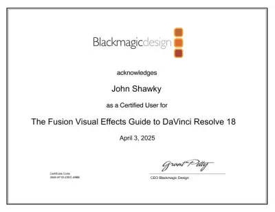 Fusion Visual Effects Certification