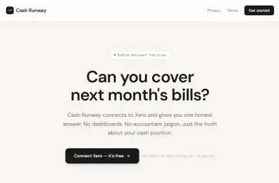 Cash Runway - تتبع السيولة المالية عبر Xero