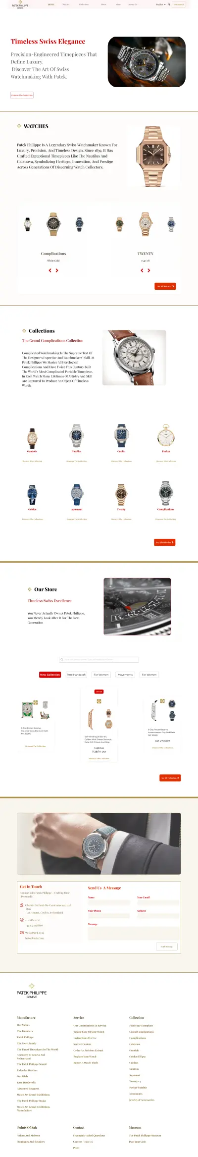 Timeless Swiss Elegance – Luxury Watch E-Commerce Experience