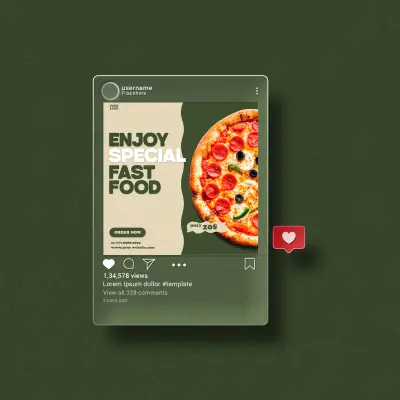 تصميم سوشال ميديا لبراند بيتزا