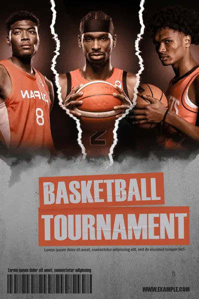 تصميم بوستر لمباراة كرة السلة