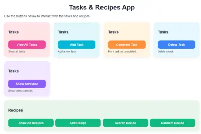 tasks and recipes App