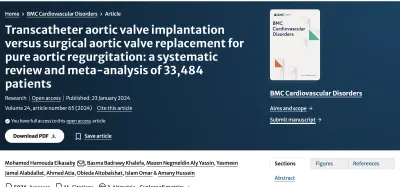 Transcatheter aortic valve implantation versus surgical aortic valve replacement for pure aortic regurgitation: a systematic review and meta-analysis of 33,484 patients