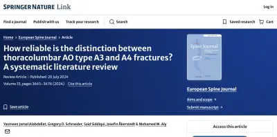 How reliable is the distinction between thoracolumbar AO type A3 and A4 fractures? A systematic literature review