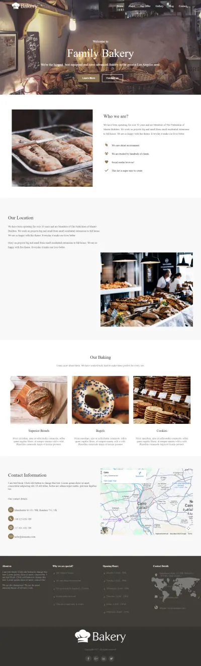 صفحه هبوط ل bakery store باستخدام html,css,bootstrap