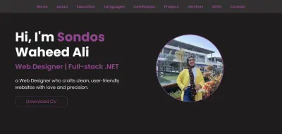 تصميم موقع بورتفوليو شخصي احترافي لعرض الأعمال