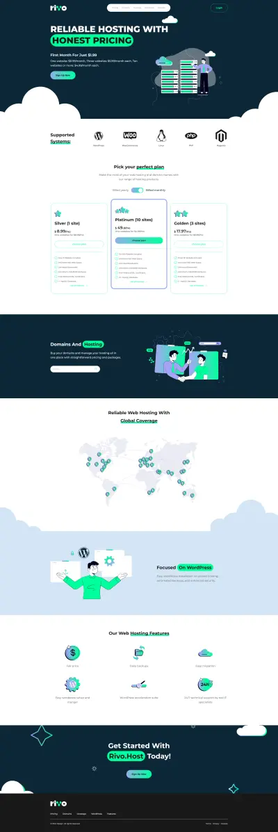 تطوير واجهة موقع Rivo بشكل متجاوب وحديث