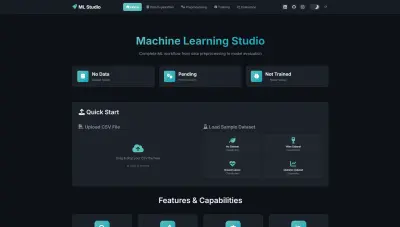 تطبيق ويب تفاعلي لإدارة مراحل تعلم الآلة(ML Workflow App).