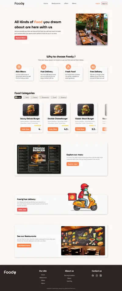 Foody – Web app UI
