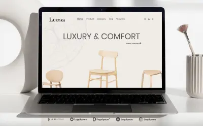 تصميم صفحة هبوط لموقع أثاث بشكل عصري وجذاب