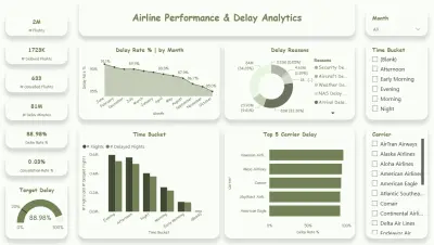 Airline Performance & Delay Analytics | تحليل أداء الطيران وتأخير الرحلات باستخدام Power BI