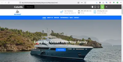 Landing Page For WaterBoat Company