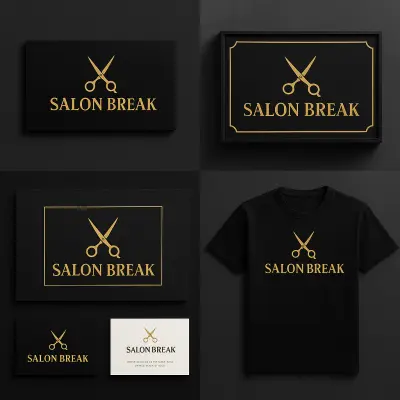 الهوية البصرية الفاخرة لصالون Salon Break – تصميم يعكس القوة والأناقة الرجولية